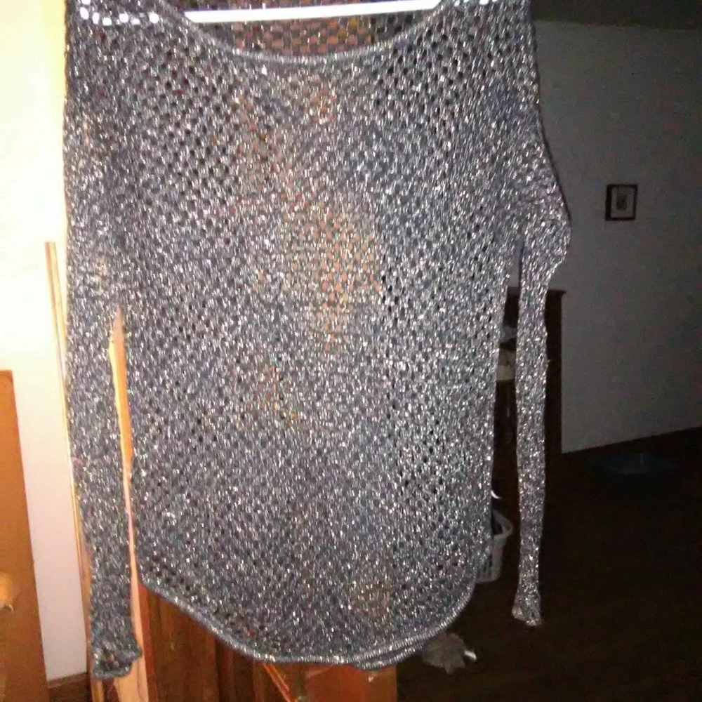 Jeanne Pierre Metallic shimmering sweater
